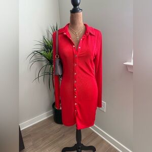 Princess Polly Vibrant Red Long Sleeve Dress